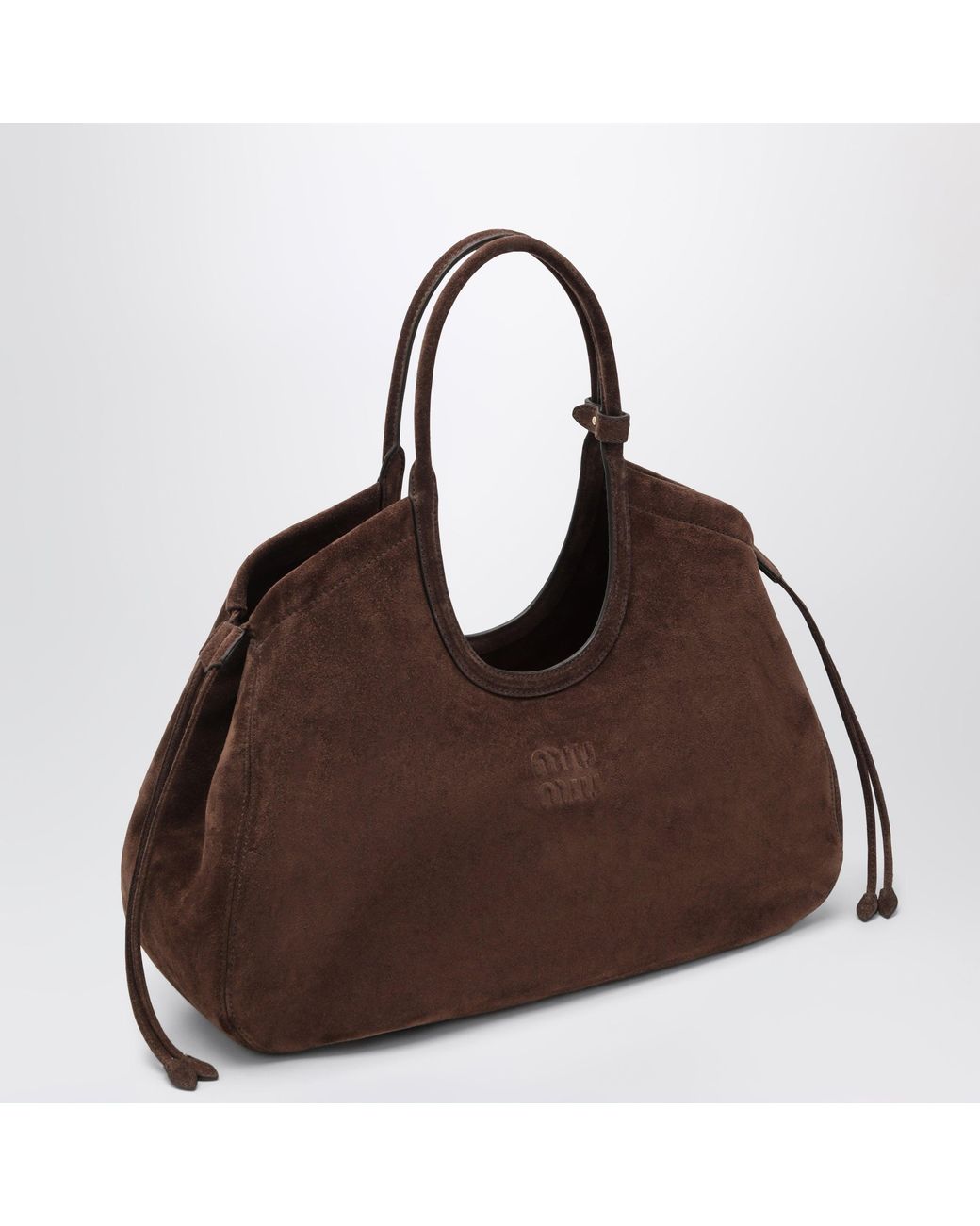 Miu Miu Brown Ivy Dark Suede Shopping Bag