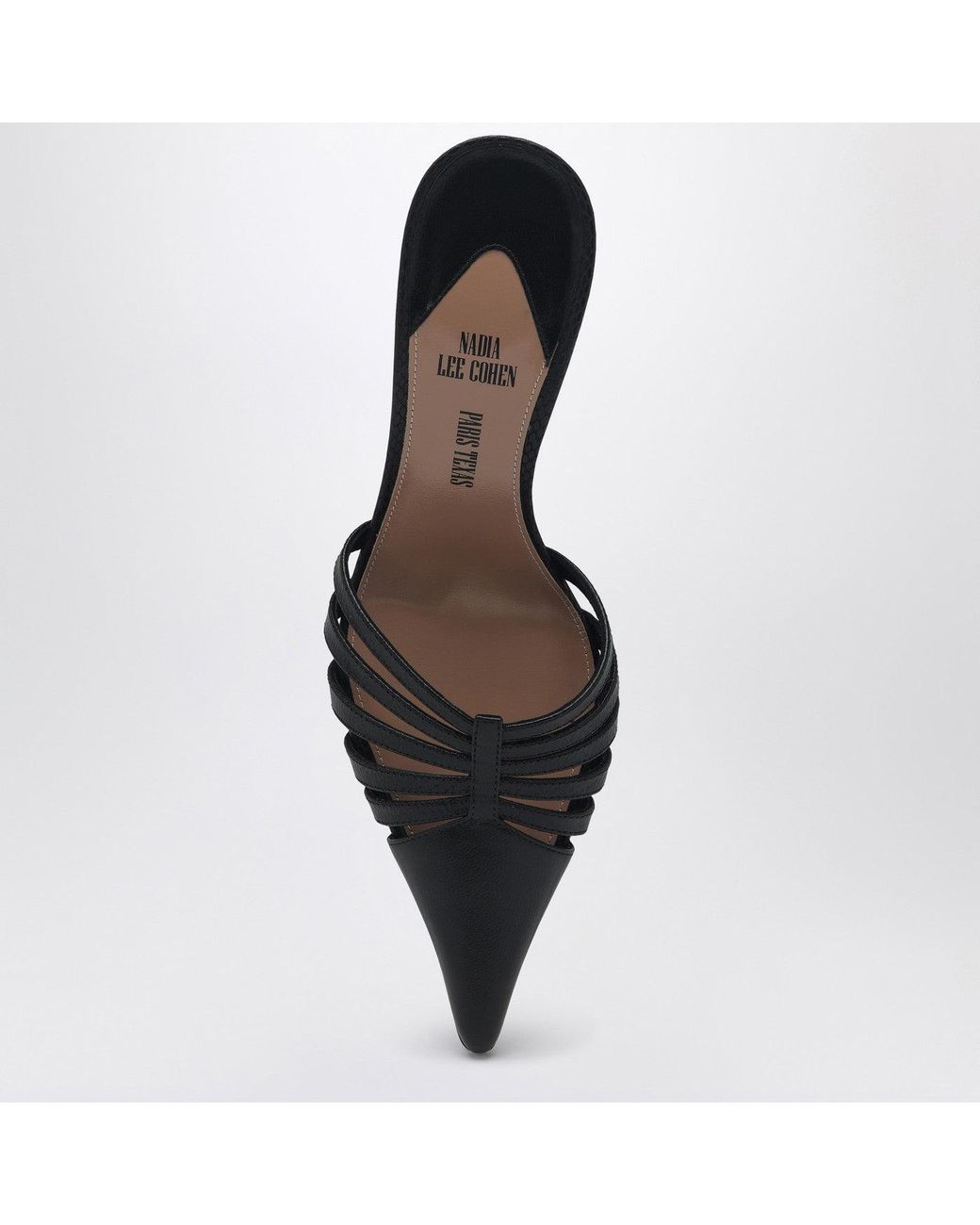 Paris Texas Black Leather Mule Nadia