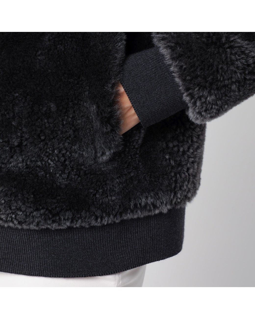 Miu Miu Black Sheepskin And Knit Blouson