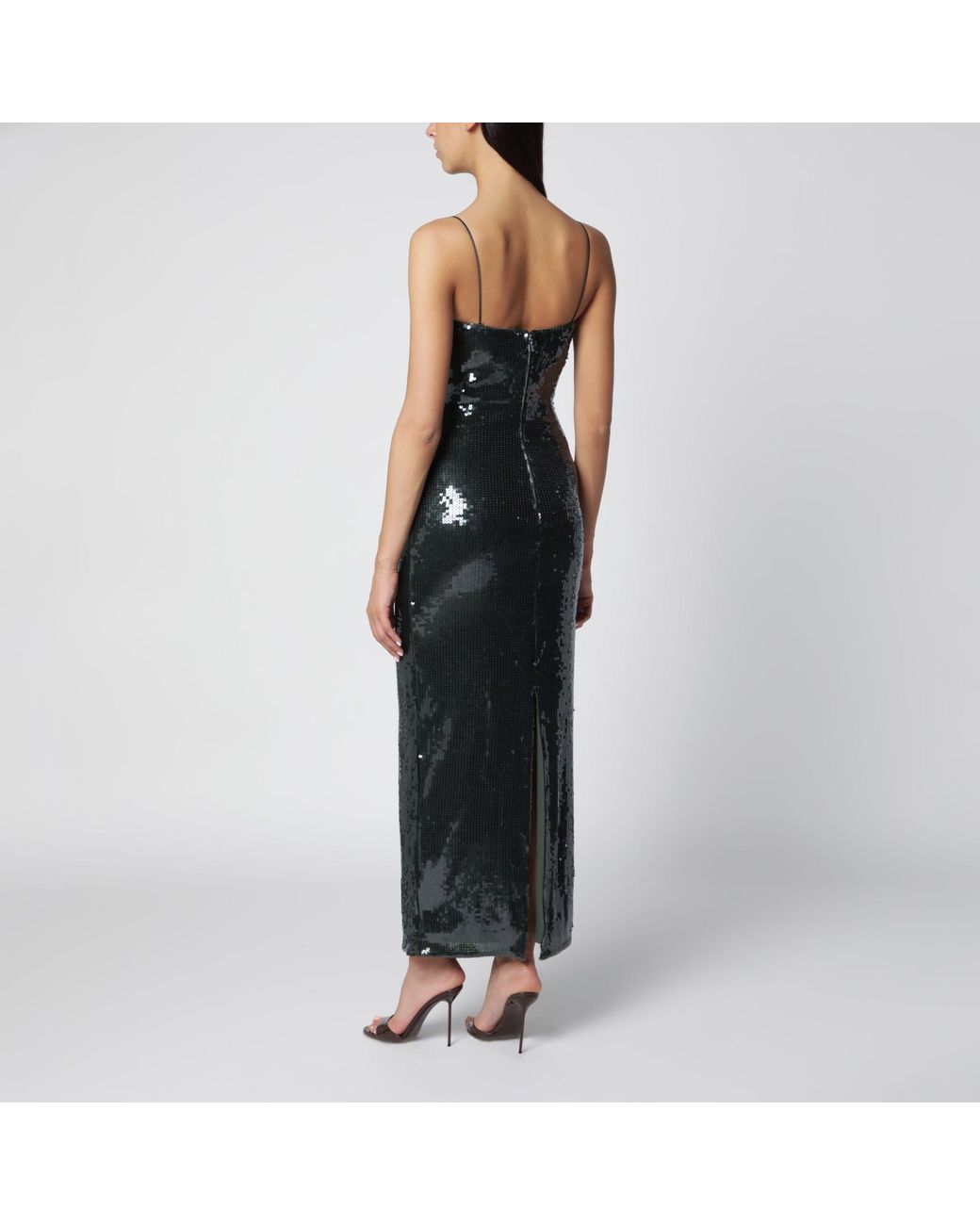 ROTATE BIRGER CHRISTENSEN Black Sequined Maxi Dress