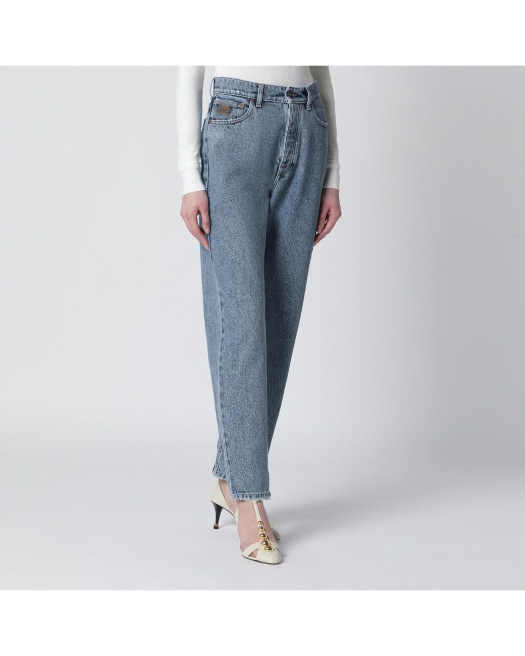 Chloé Blue Light High-Waisted Tapered Jeans
