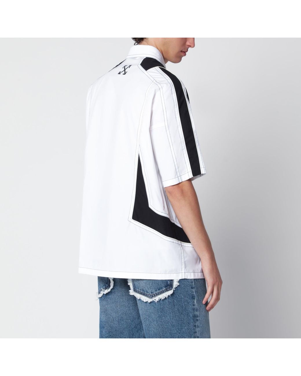 Off-White c/o Virgil Abloh Blue Offwhite/ Race Logo Star Bowling Shirt for men