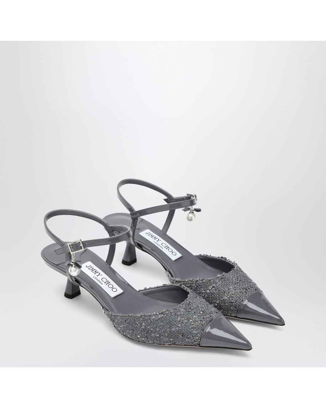 Jimmy Choo White Aren Pearl-Pendant Pumps