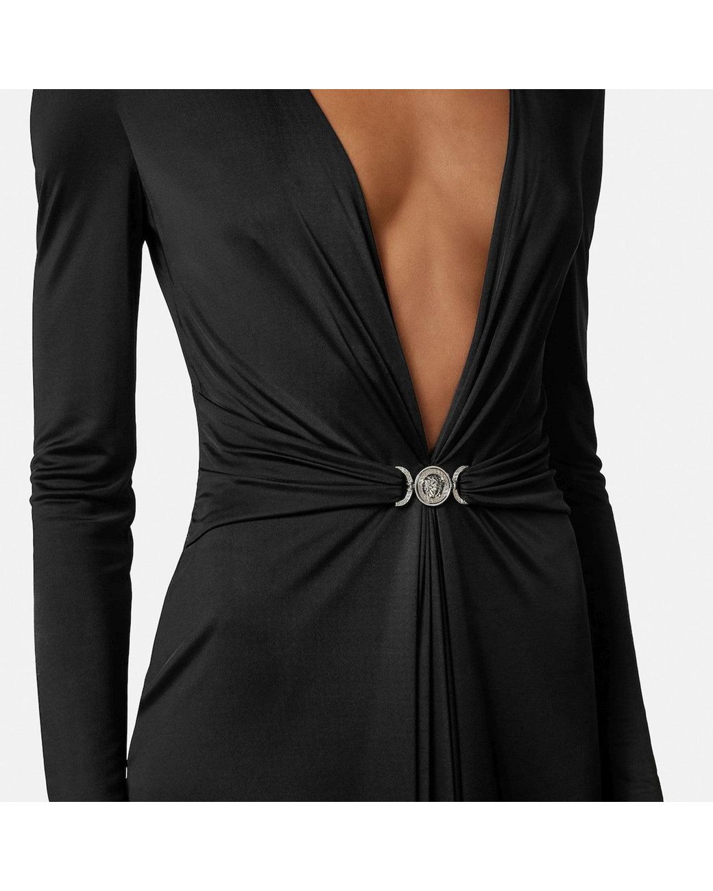 Versace Black Viscose Jersey Midi Dress