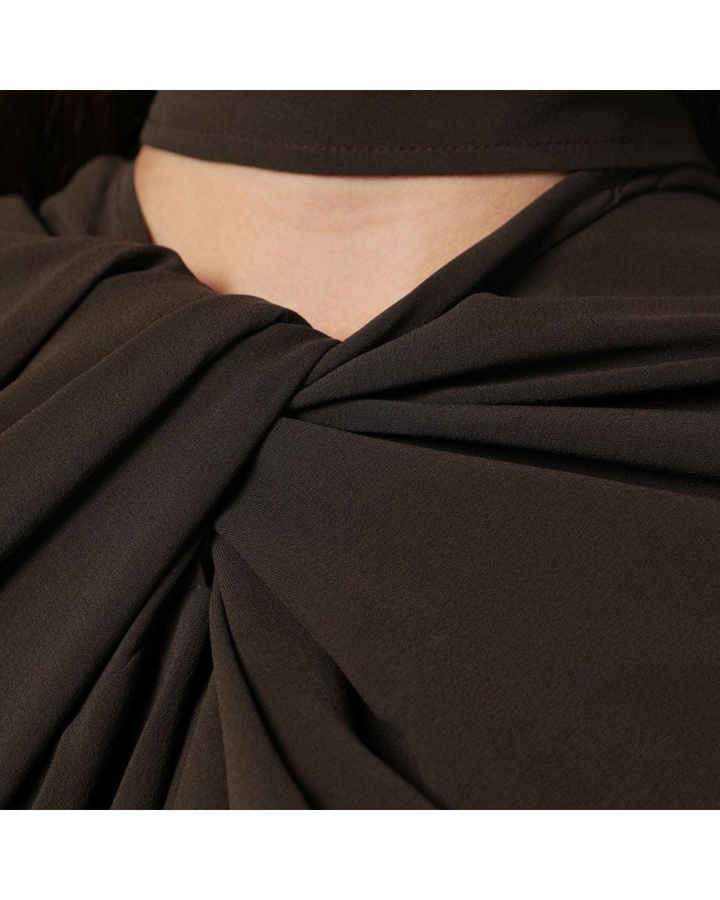 NAMACHEKO Black Draped Silk Top