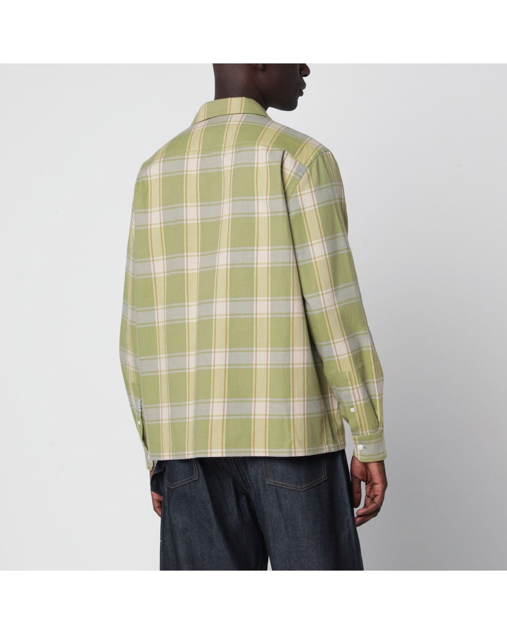 J.W. Anderson Green Checked Apple Cotton Flannel Shirt for men