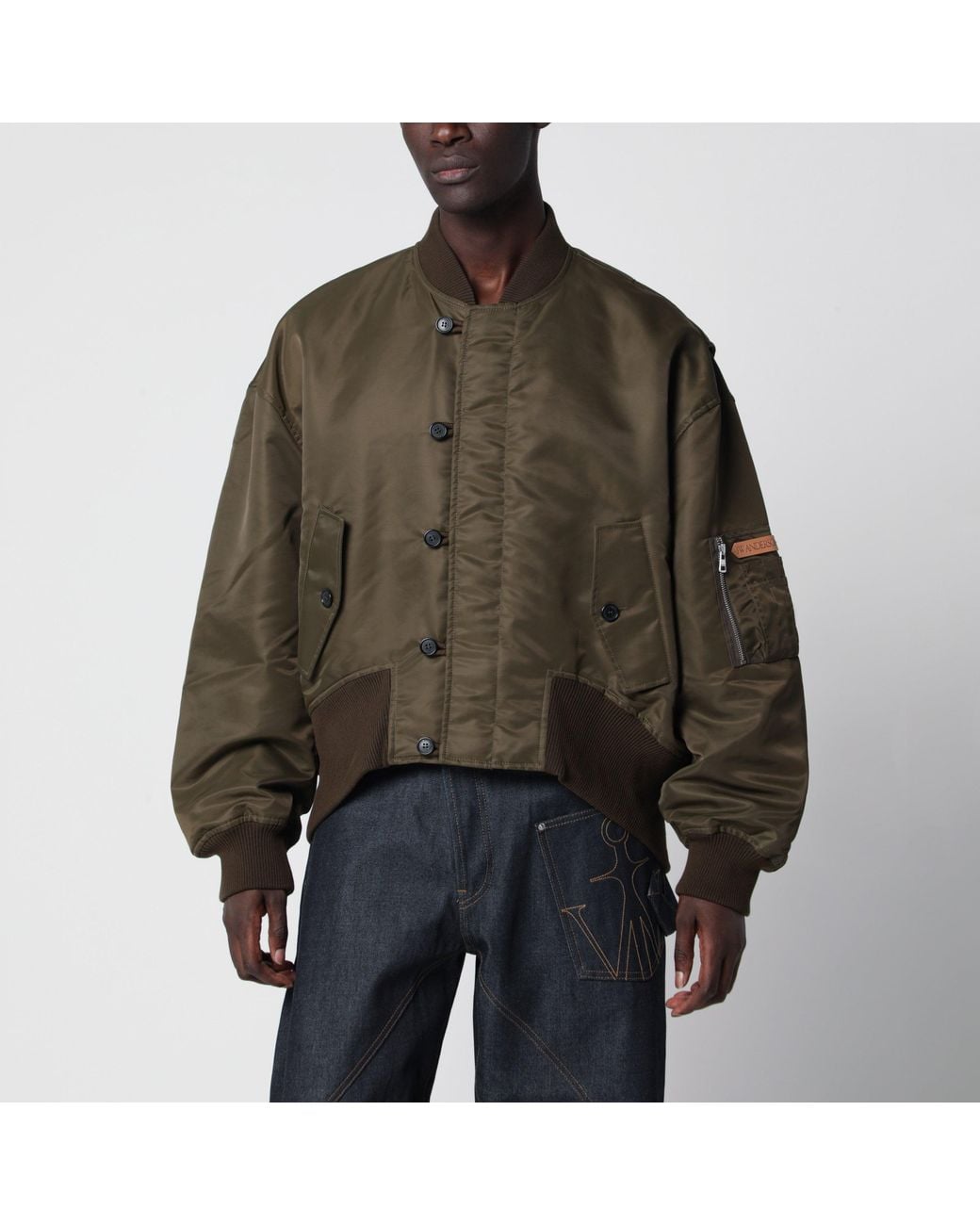 J.W. Anderson Brown Oversized Military Nylon Bomber Jacket for men
