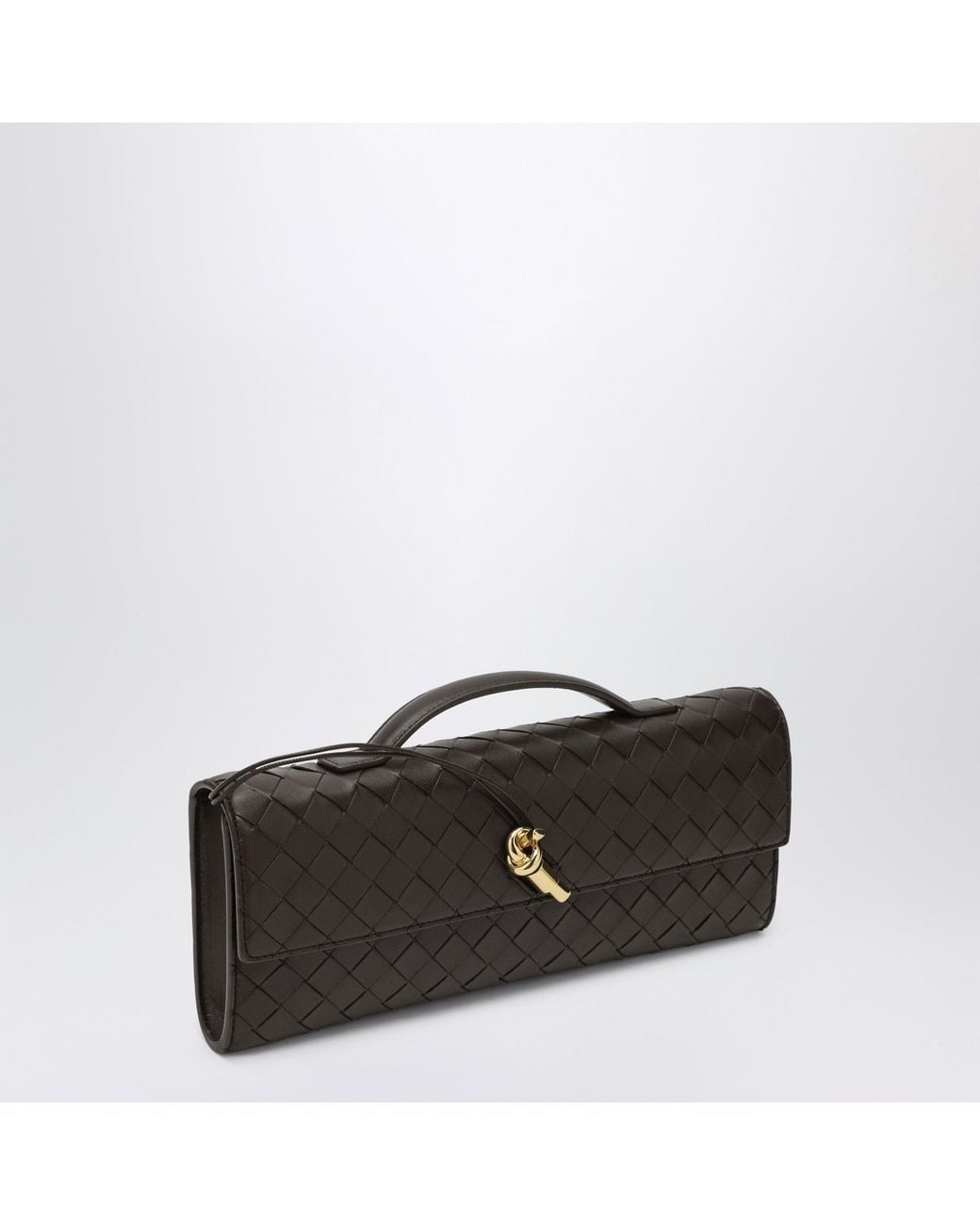 Bottega Veneta Black Andiamo Clutch Fondant With Handle