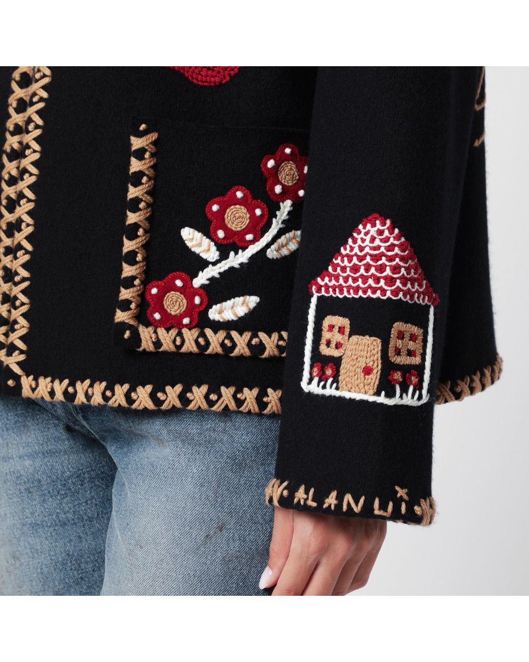 Alanui Black Remember Me Virgin Wool Jacket