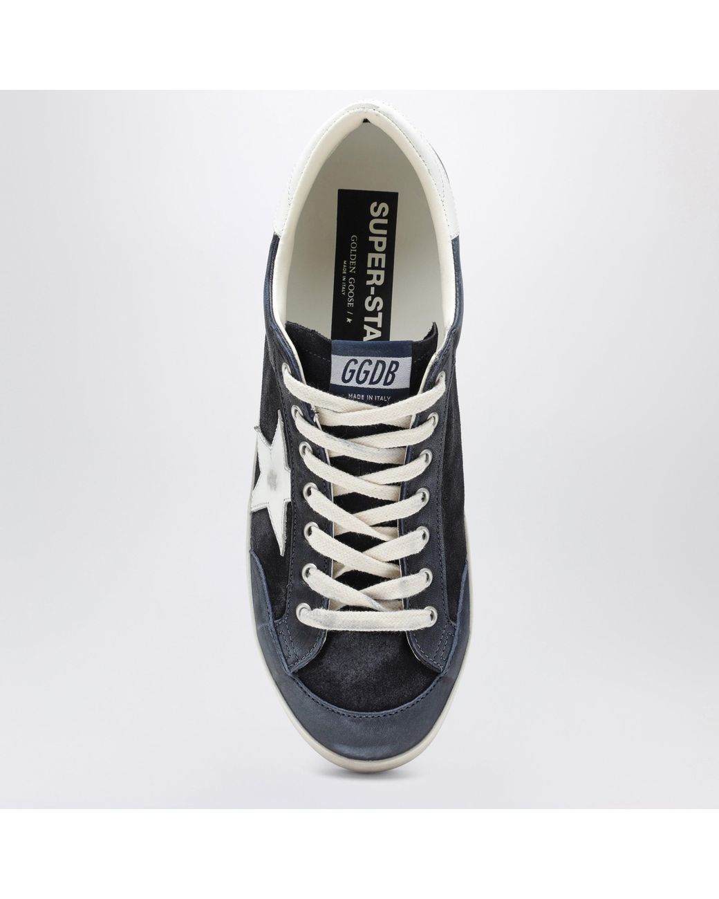 Golden Goose Deluxe Brand Blue Super-Star Vintage Leather And Suede Sneakers for men