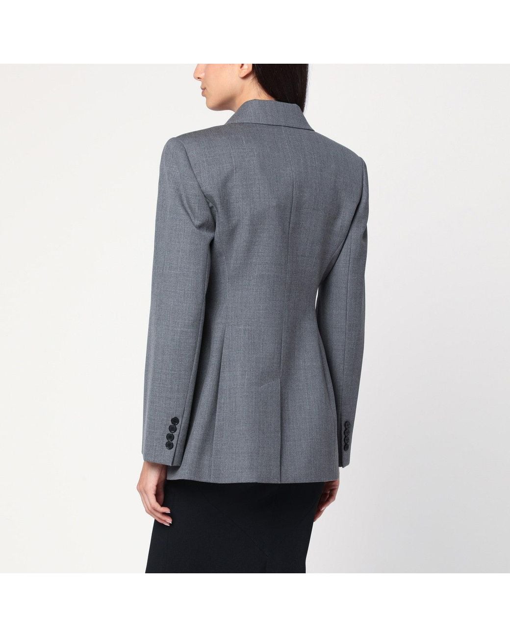 Givenchy Gray Double-Breasted Wool Jacket