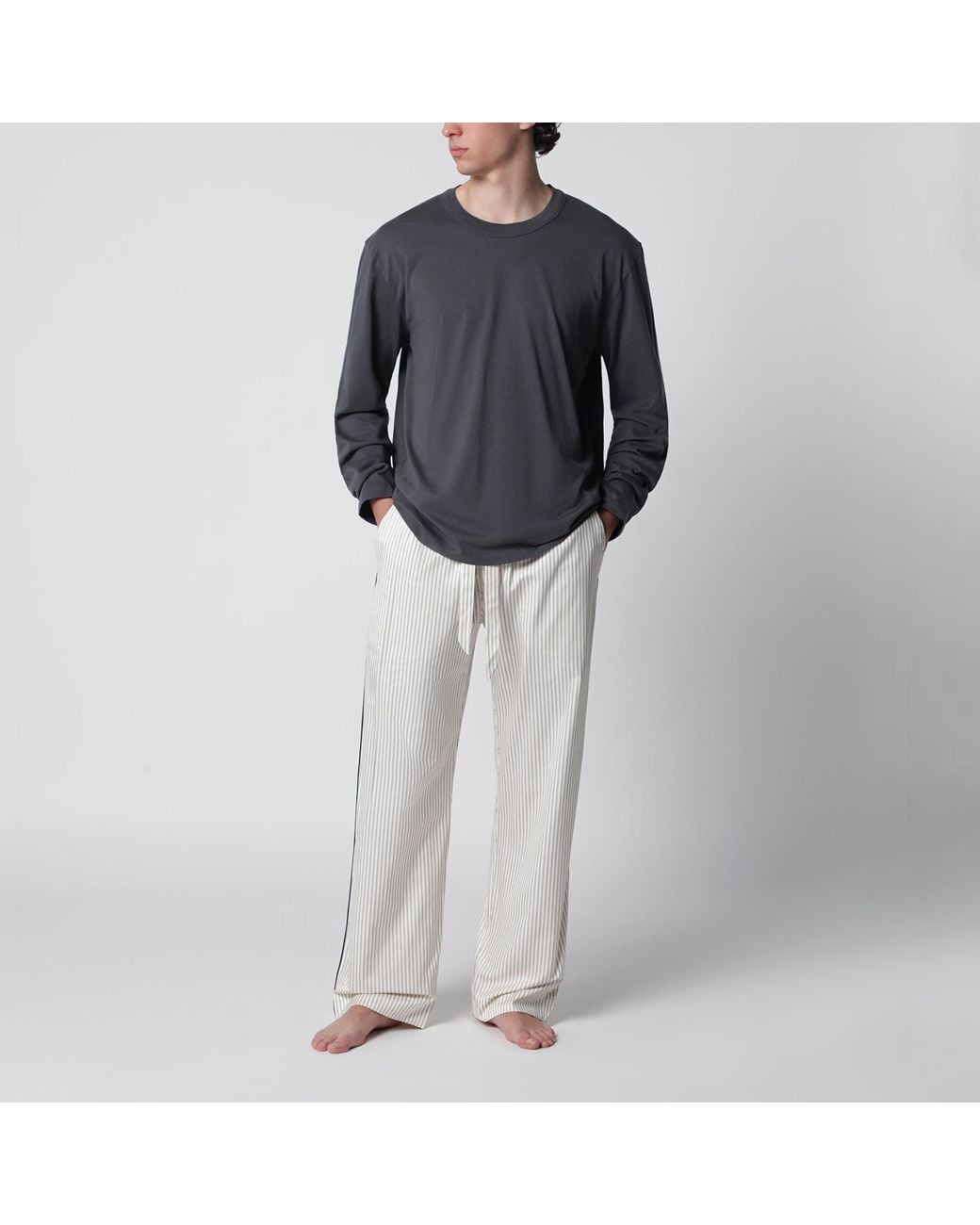 Tekla Gray Washed Short-Sleeve T-Shirt for men