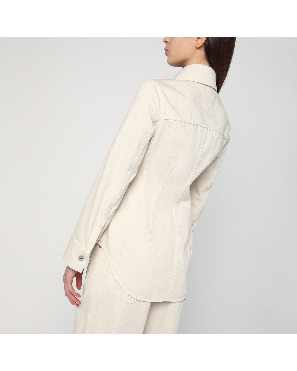 Bottega Veneta Natural Pale Meringue Shirt In Denim