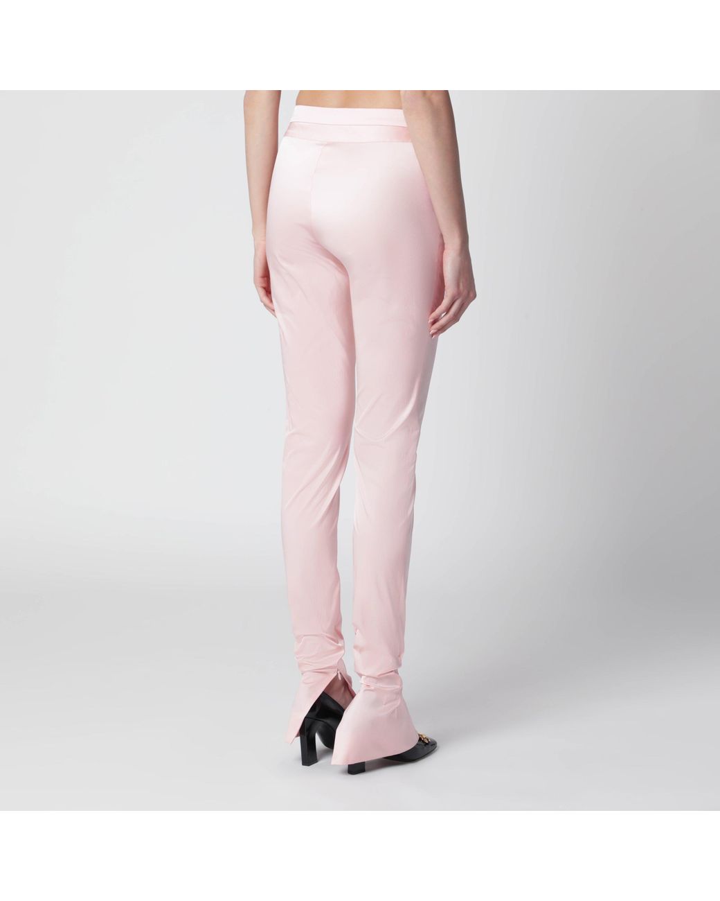 Gucci Pink Stretch Silk Faille Leggings