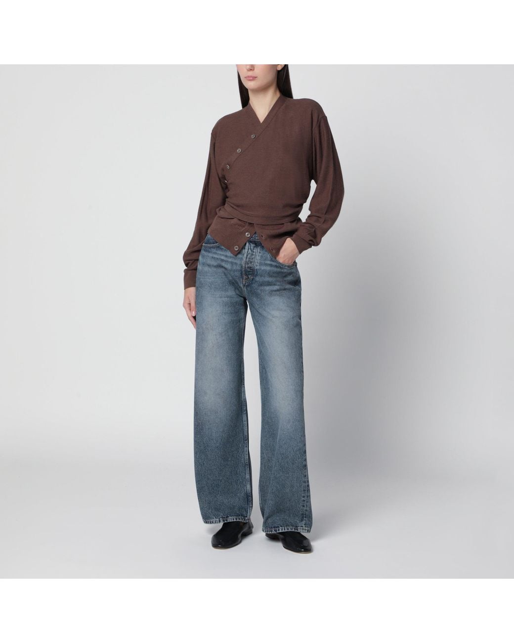 Lemaire Brown Trompe L'Oeil Cardigan
