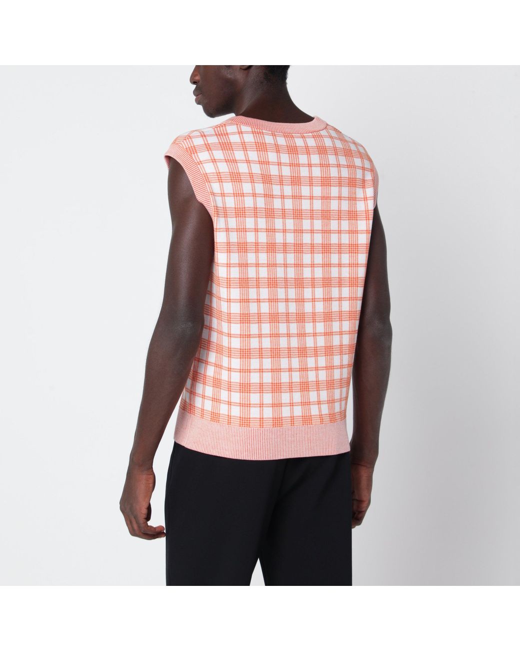 Loewe Pink And Checked Wool Vest for men
