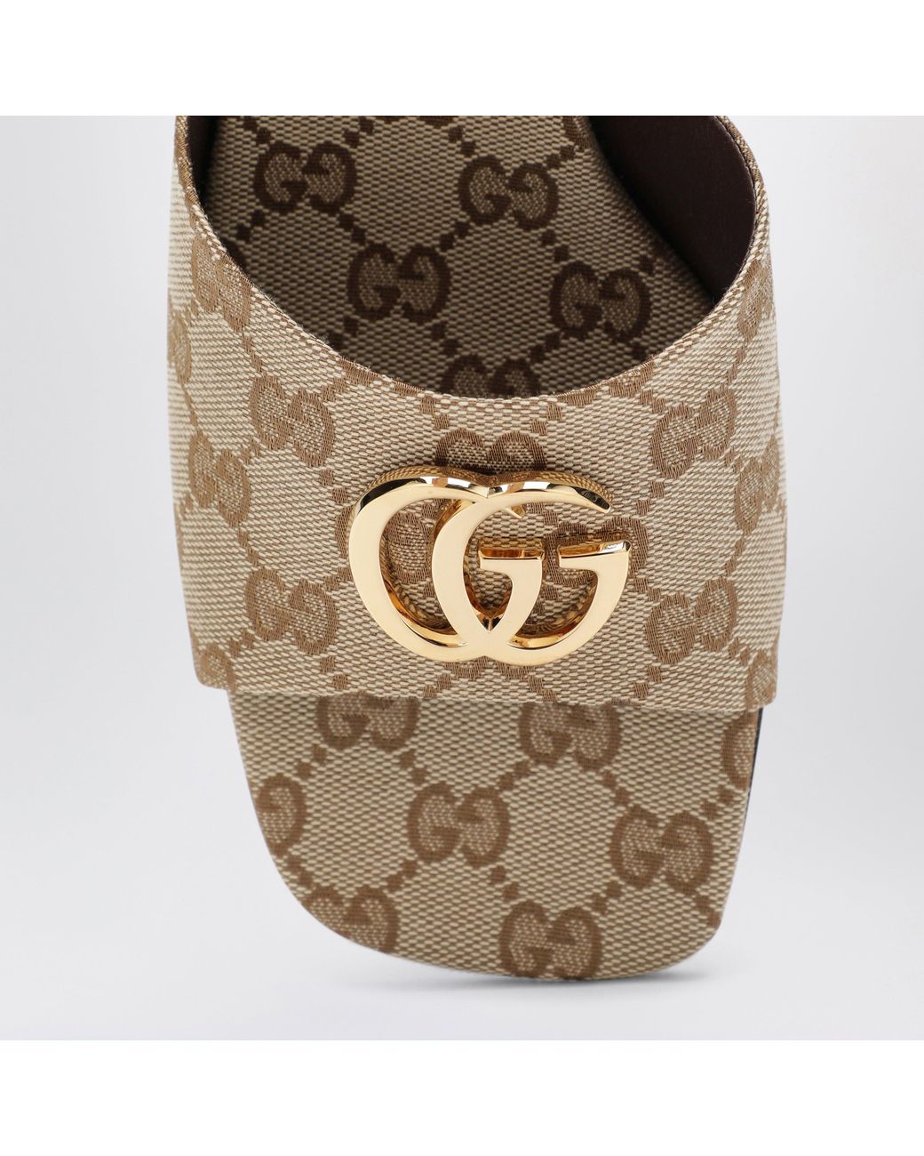 Gucci Brown Double G Slider Sandals