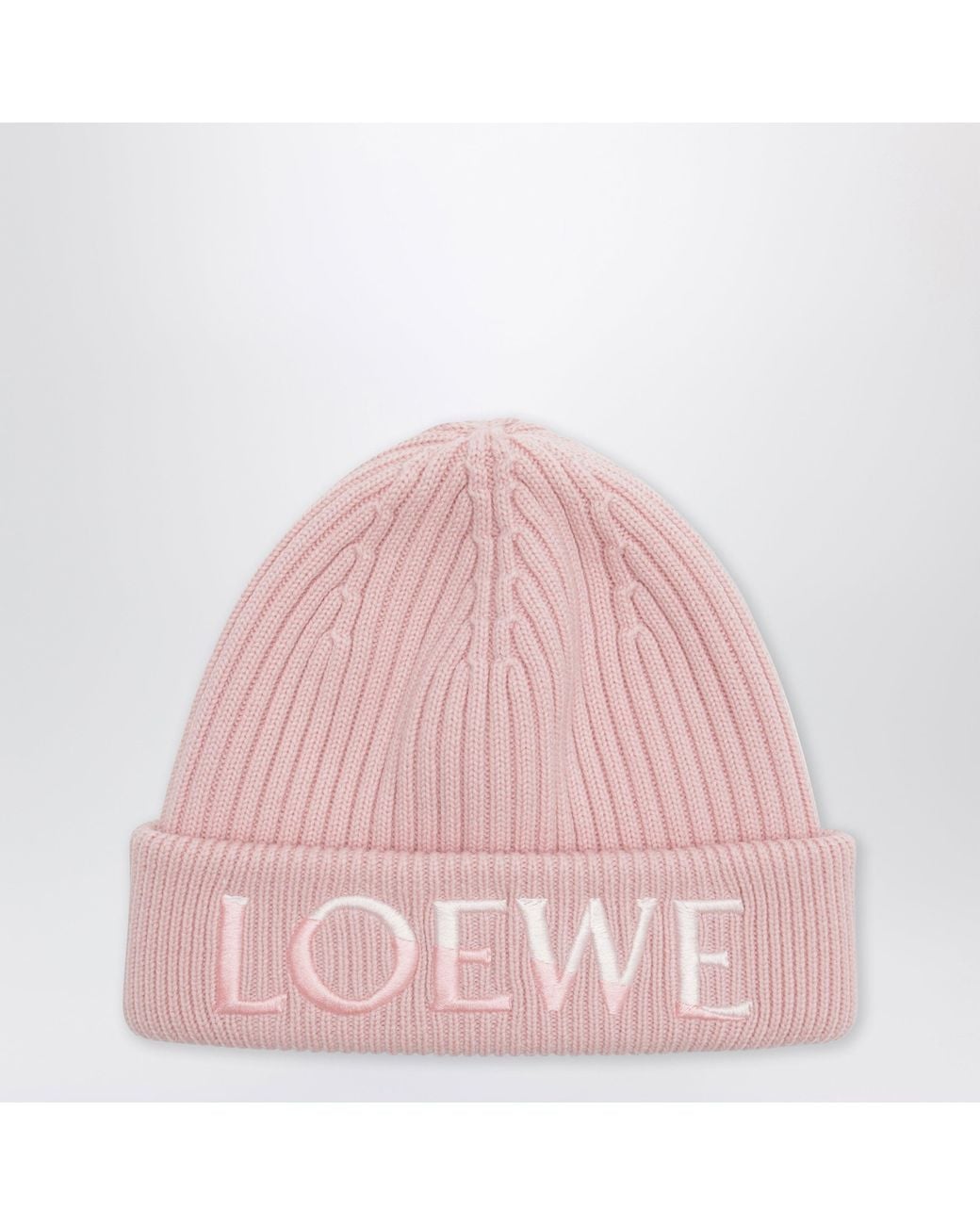 Loewe Pink Wool Beanie With Embroidered Logo