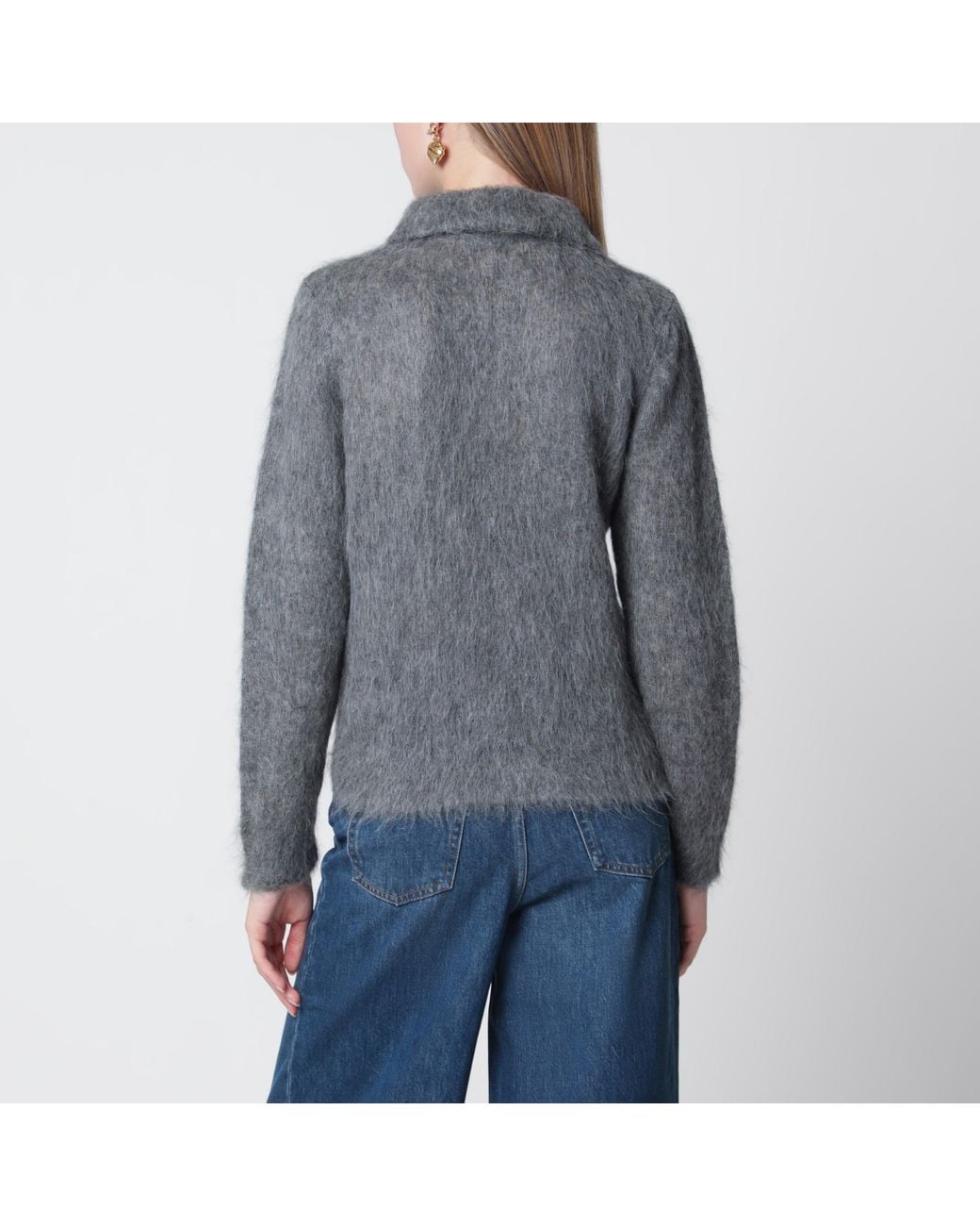 Chloé Gray Smoke Alpaca-Blend Cardigan