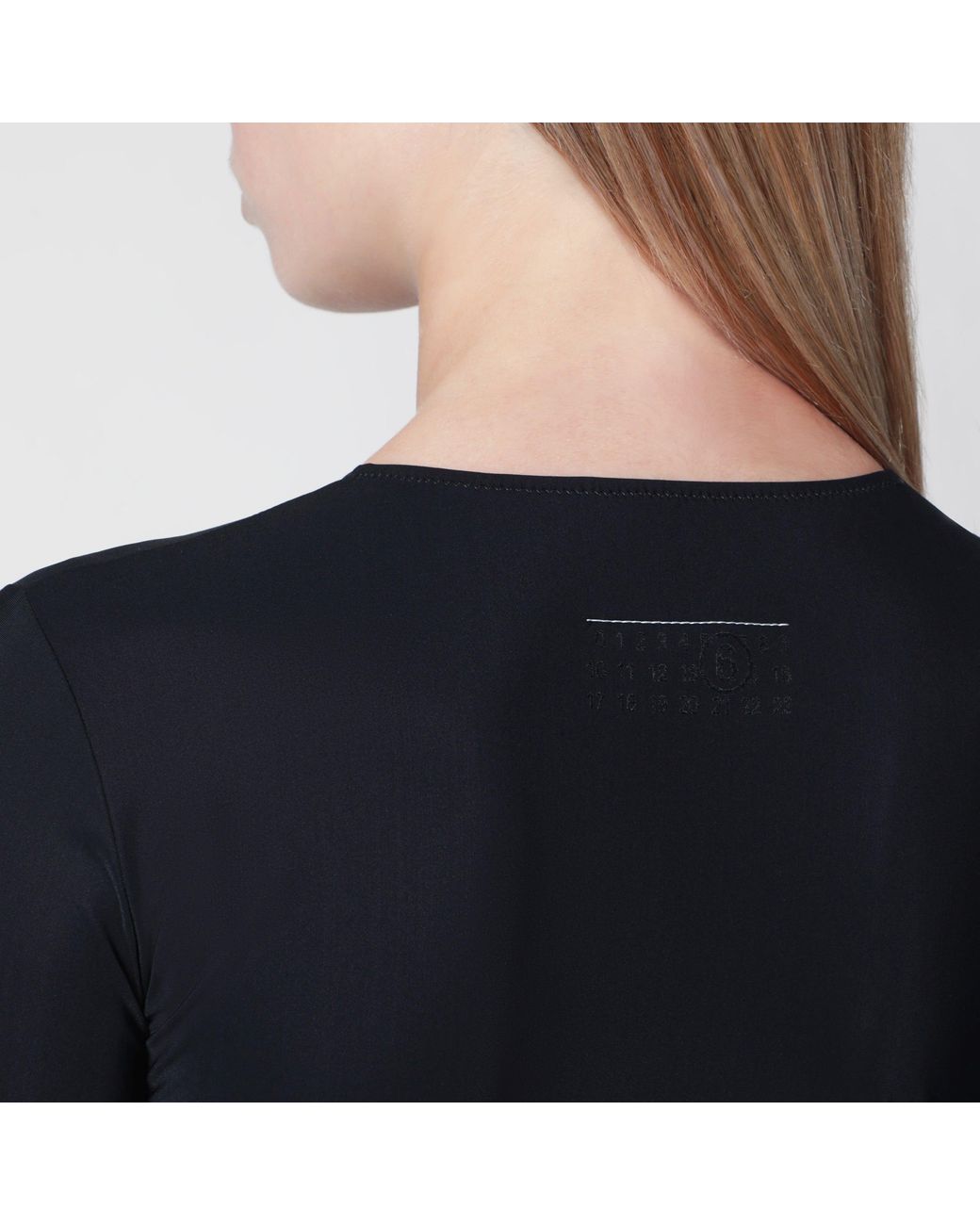 MM6 by Maison Margiela Black Lycra Jersey Bodysuit