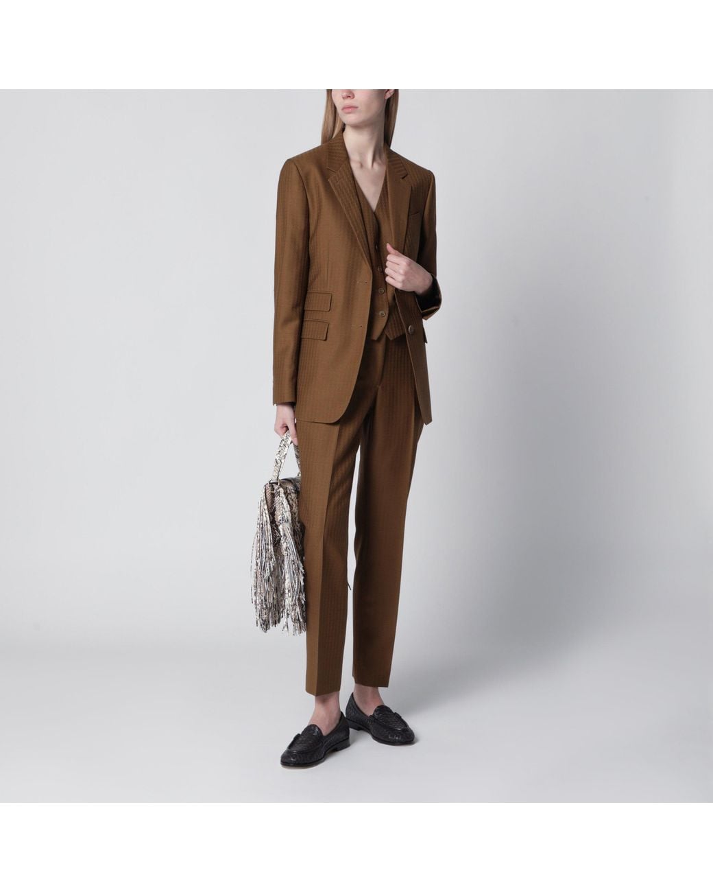 Burberry Brown Tailored Single-Breasted Wool And Mohair Jacket