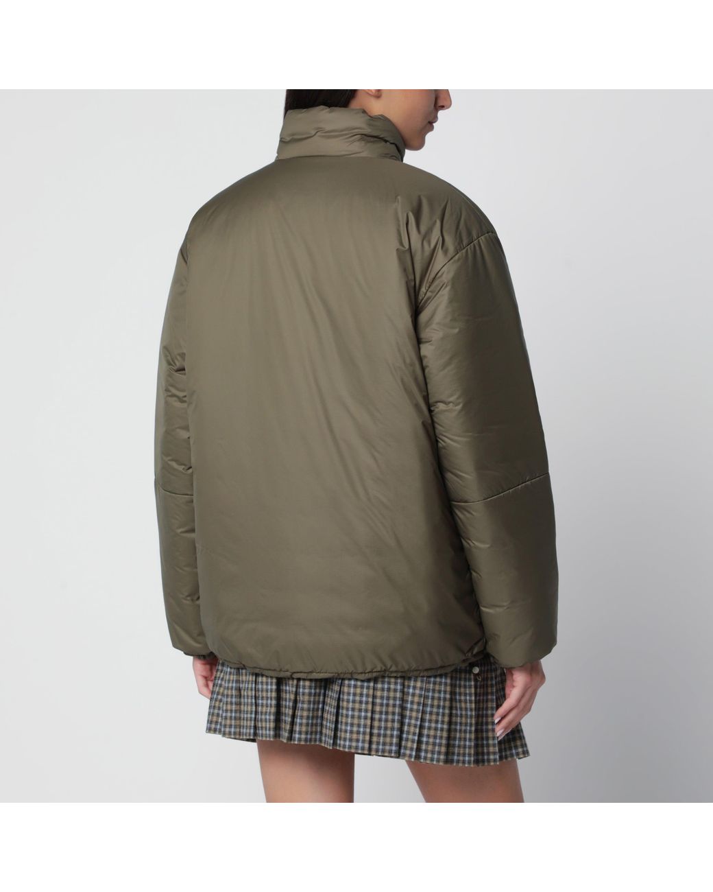 Miu Miu Green Military Ripstop Mid-Length Down Jacket