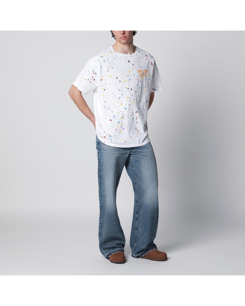 GALLERY DEPT. White Tshirt With Logo Print And Splashes for men