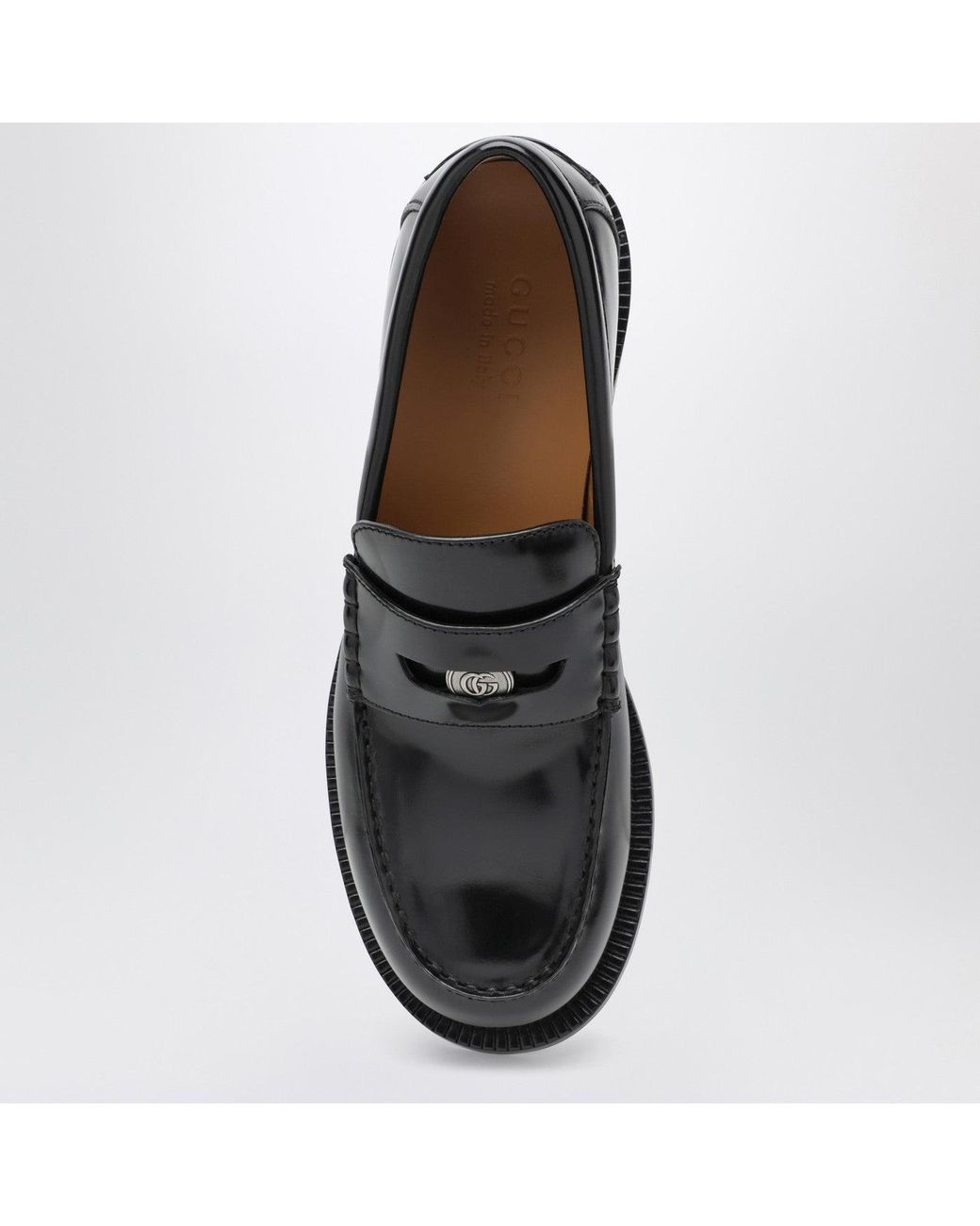 Gucci Black Loafer With Removable Gg Detail for men