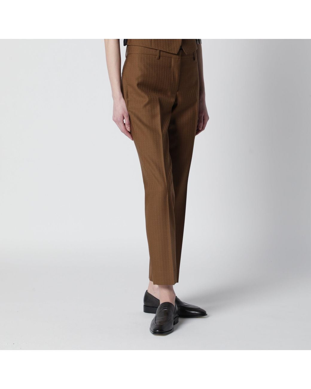 Burberry Brown Wool And Mohair Trousers