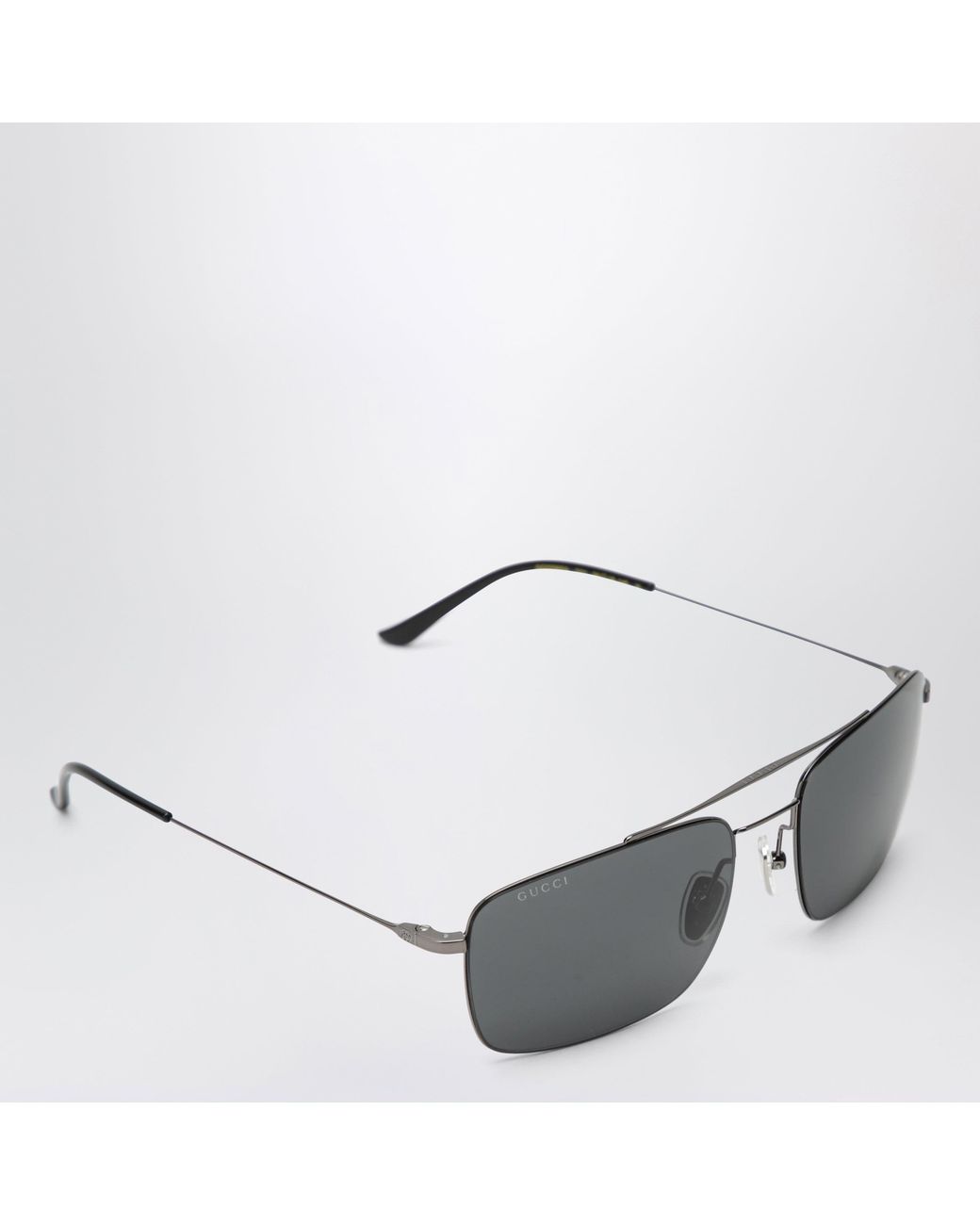 Gucci Gray Ruthenium Metal Navigator Sunglasses