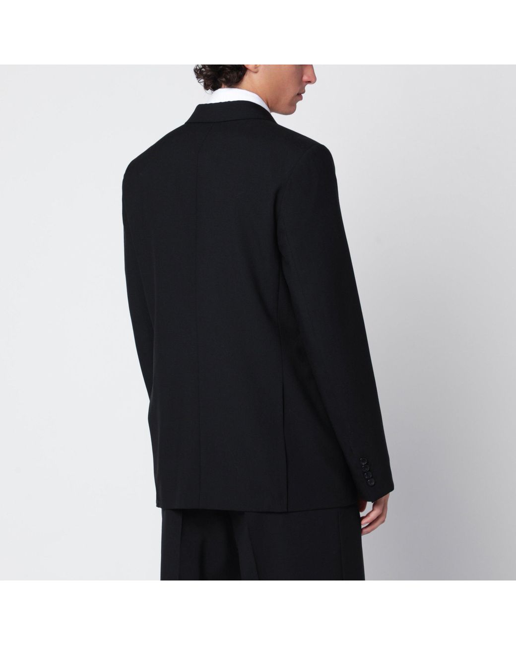 Dries Van Noten Black Double-Breasted Jacket for men