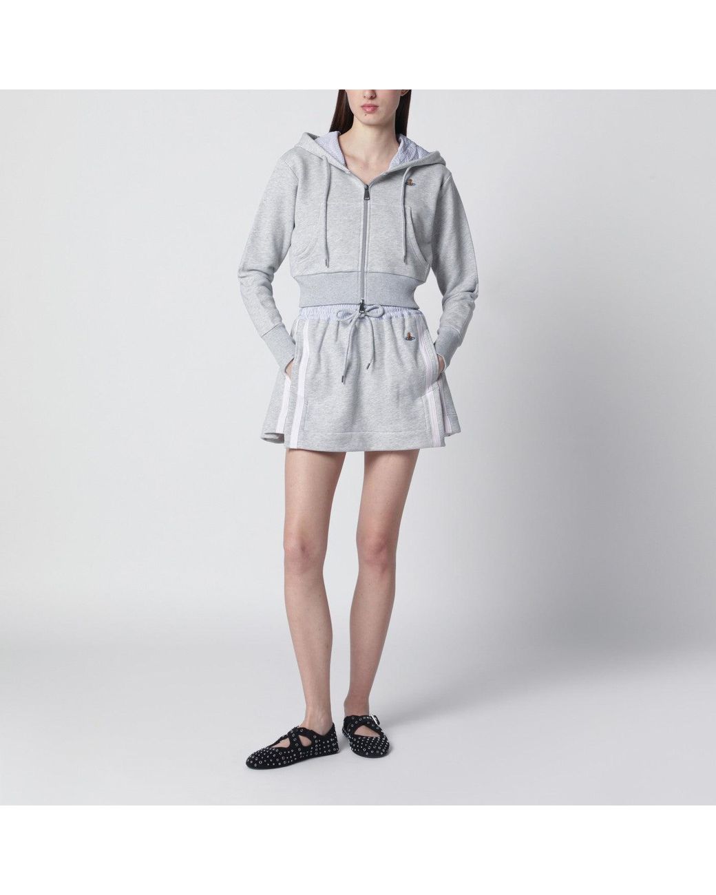 Vivienne Westwood Gray Mini Skirt With Orb Logo