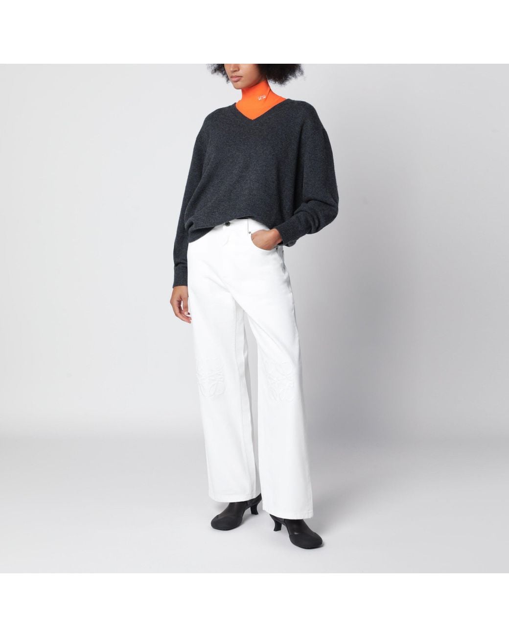 Loewe White Baggy Jeans