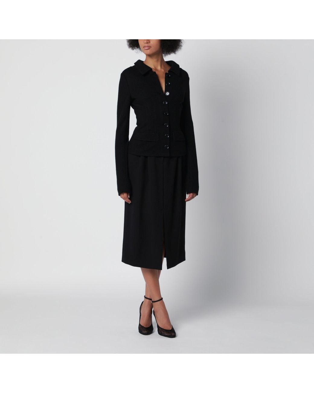Dolce & Gabbana Black Wool Double Crêpe Skirt