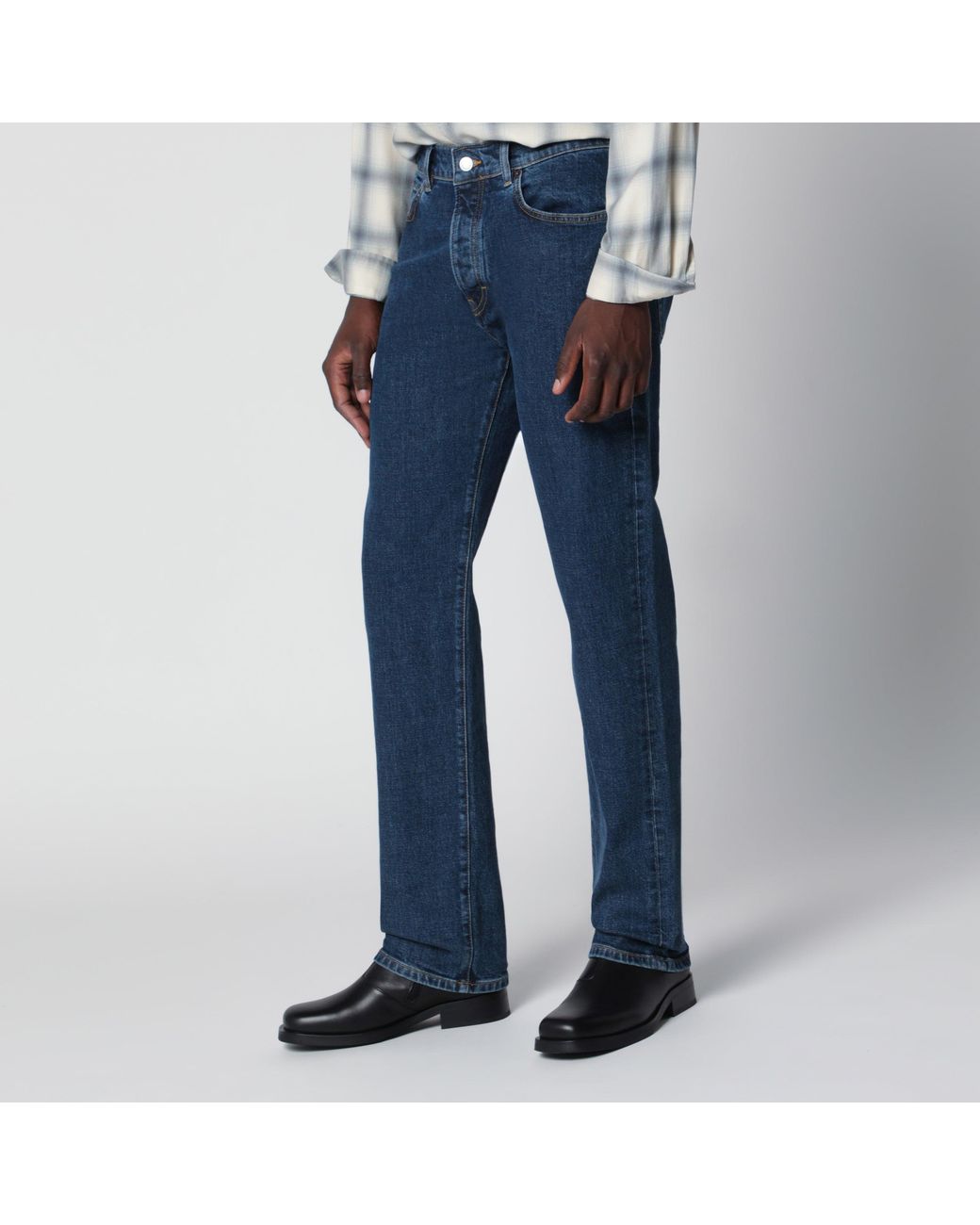 Jeanerica Blue Dark Vintage-Effect Casual Jeans for men