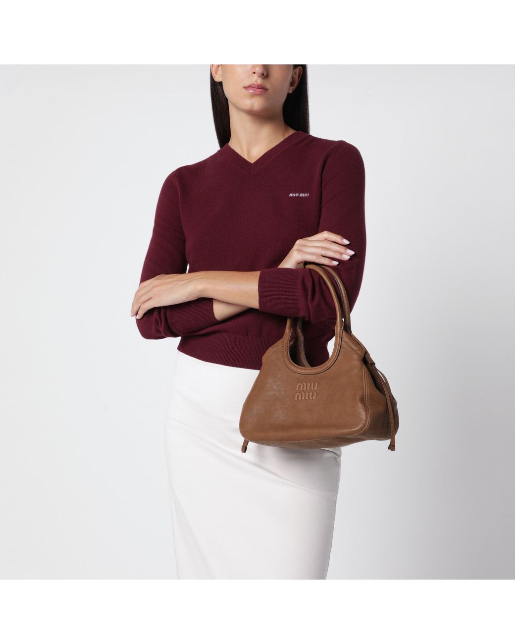 Miu Miu Brown Oak-Coloured Ivy Shopping Bag
