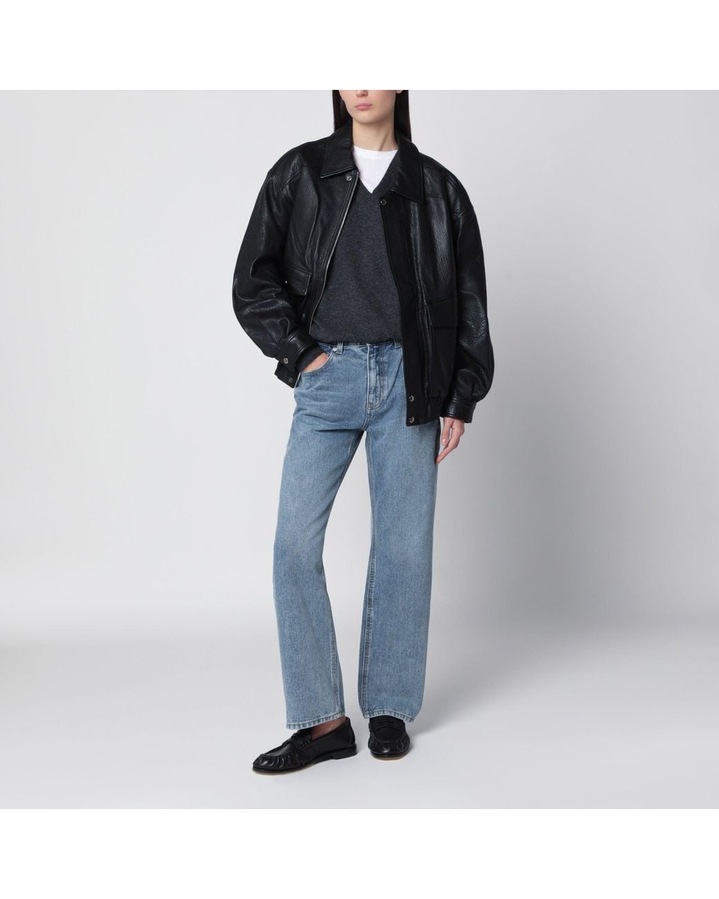 DUNST Blue Slick Cotton Cigarette Jeans For