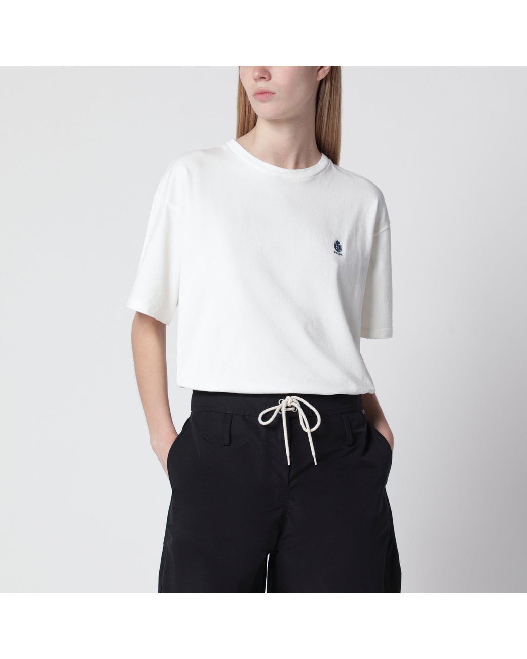 Prada White Garment-Dyed Jersey T-Shirt