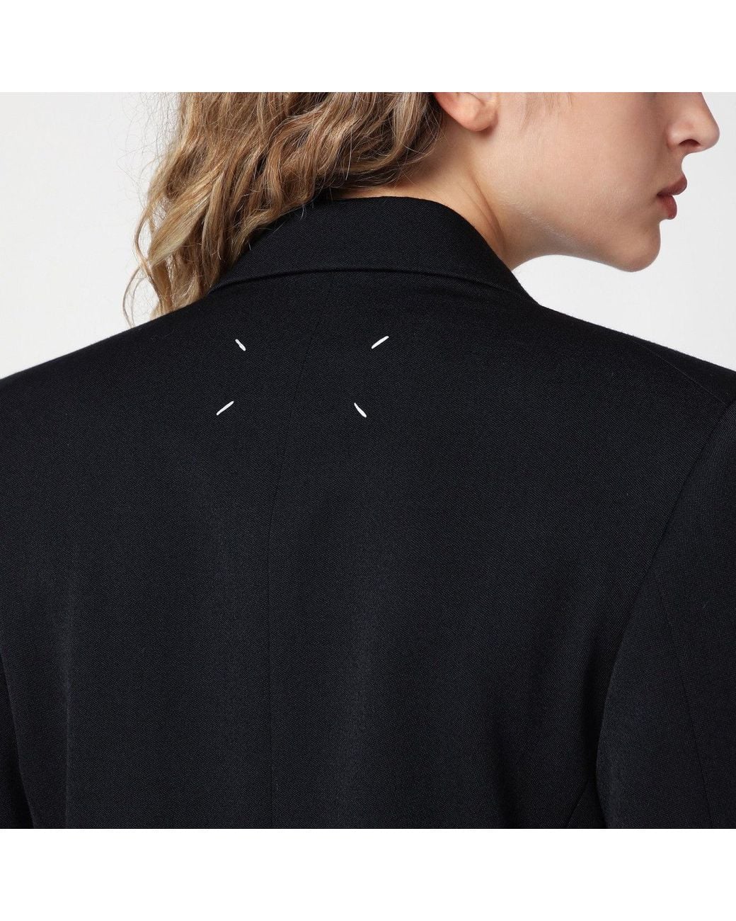 Maison Margiela Black Double-breasted Jacket In Wool