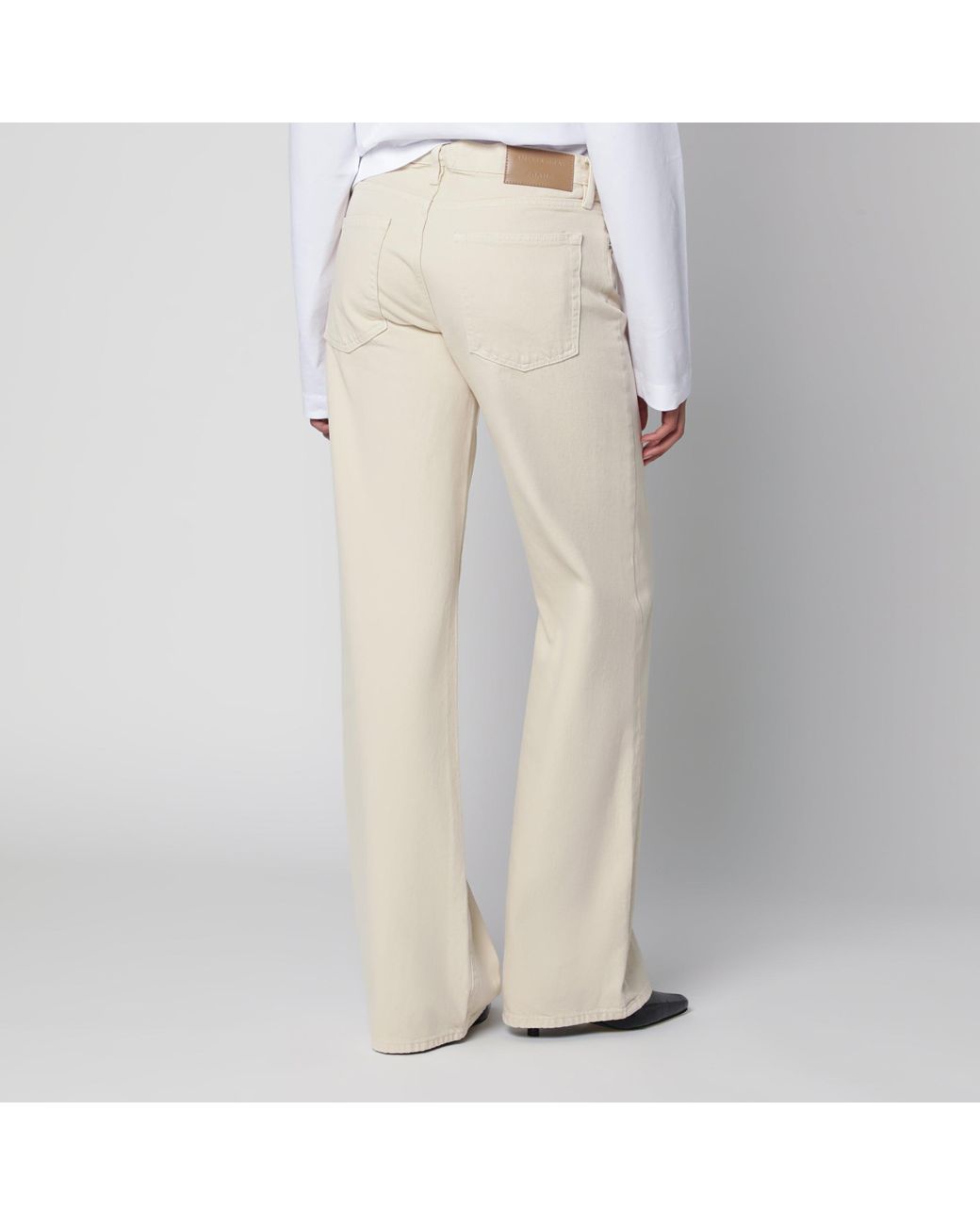 FRAME Natural Regenerative Cotton Low-Rise Wide-Leg Jeans