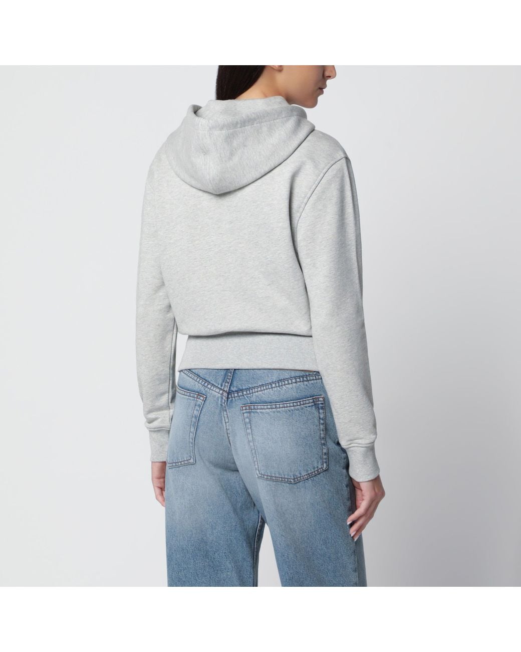 AMI Gray Light Ami De Coeur Zip-Up Sweatshirt