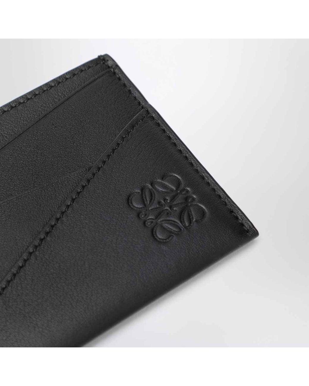 Loewe Black Leather Puzzle Card Holder for men