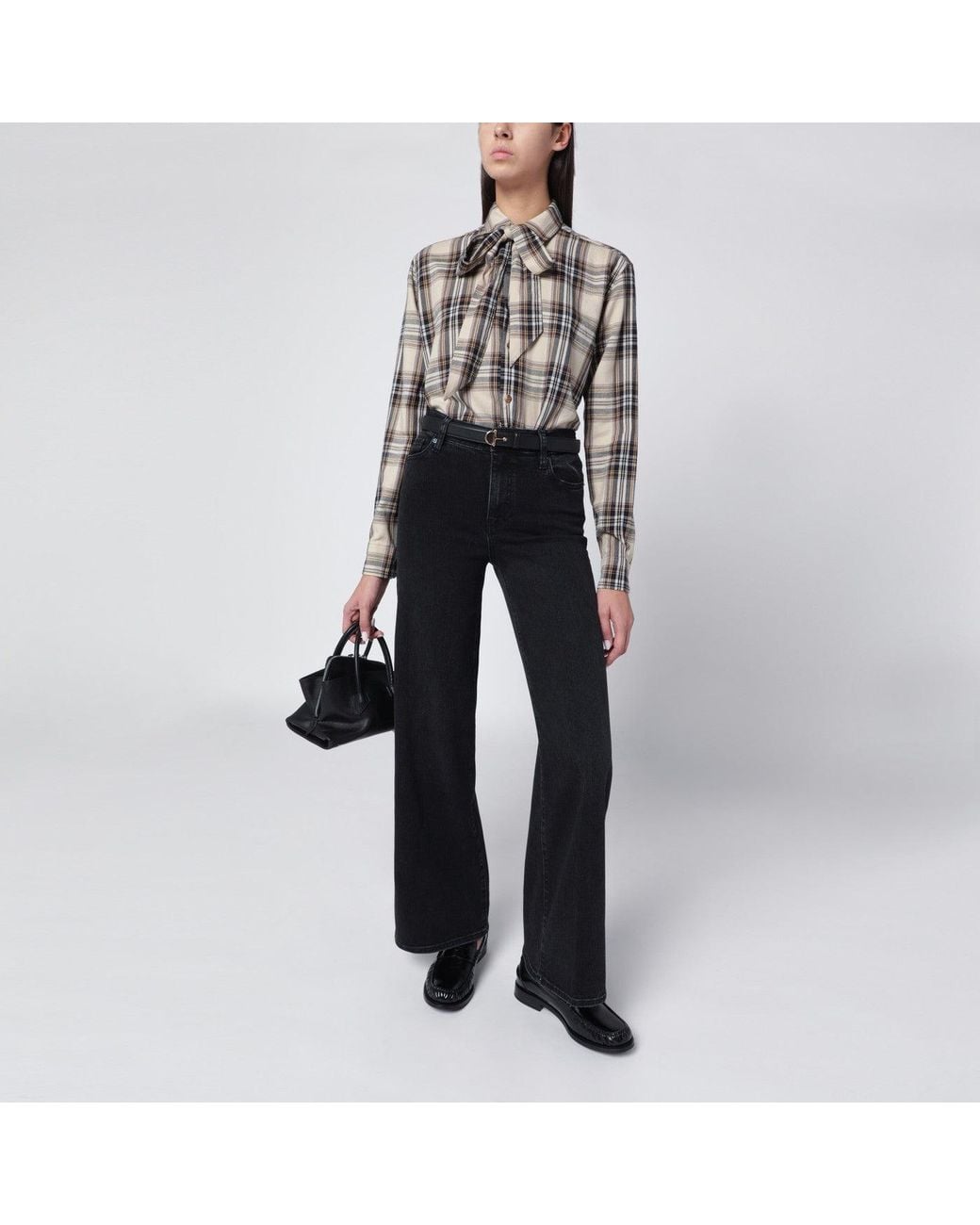 FRAME Black Le Slim Palazzo Trousers