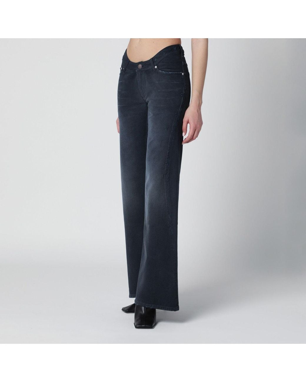 Balenciaga Blue Jeans With Curved Waist