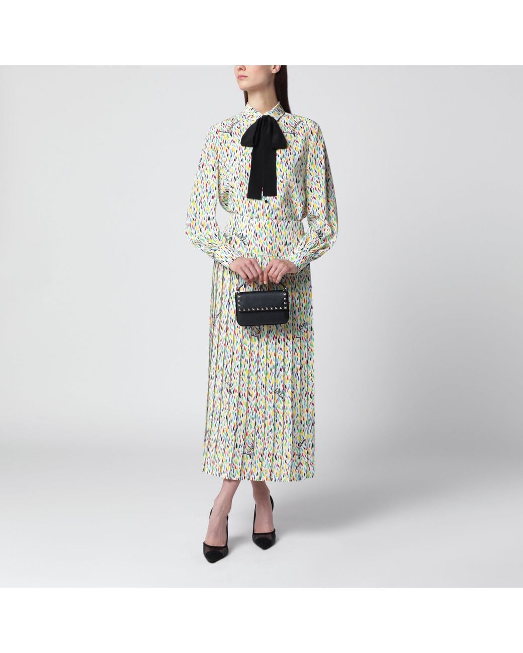 Valentino Multicolored Silk Blouse With Lavallière