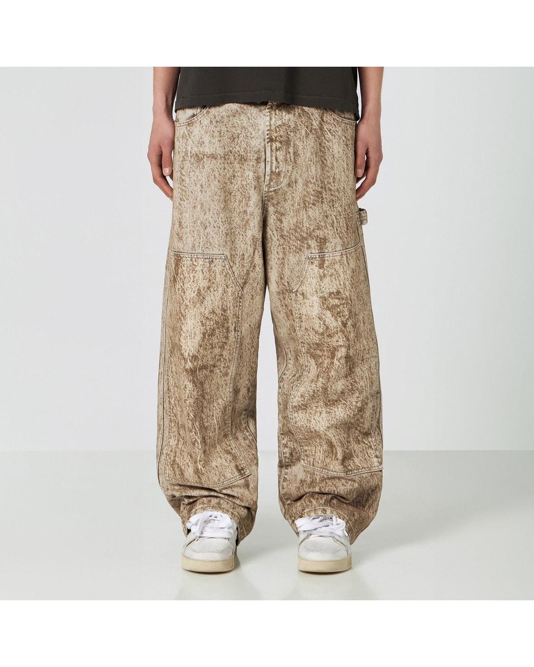 1989 STUDIO Natural Denim Flock Carpenter Pants Camo for men
