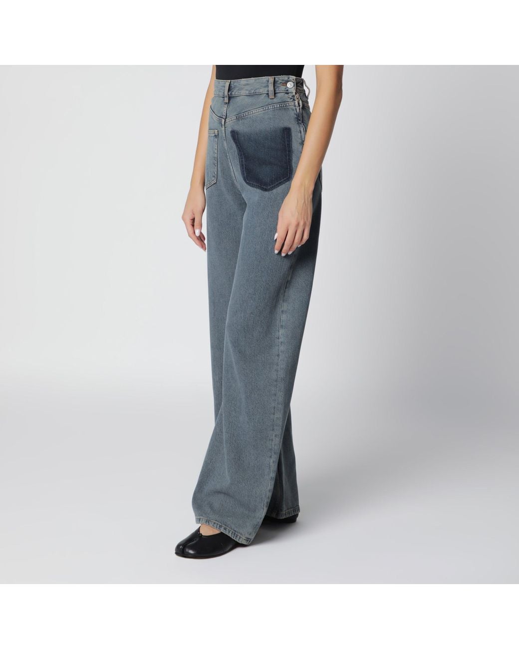MM6 by Maison Margiela Blue Wide-Leg Jeans