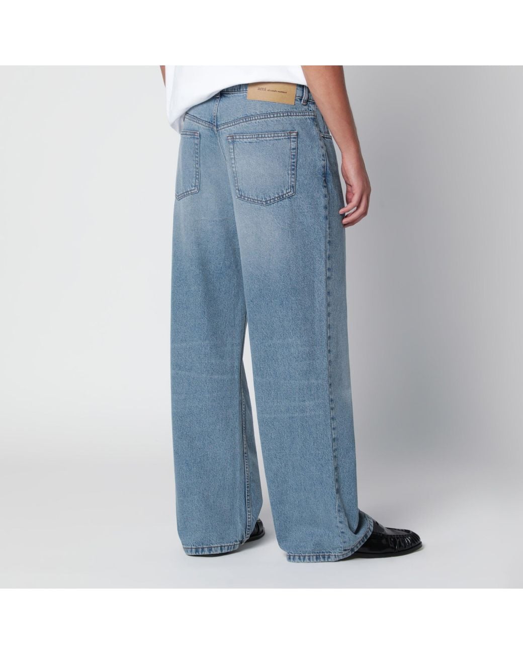 AMI Blue Wide-Leg Denim Jeans for men