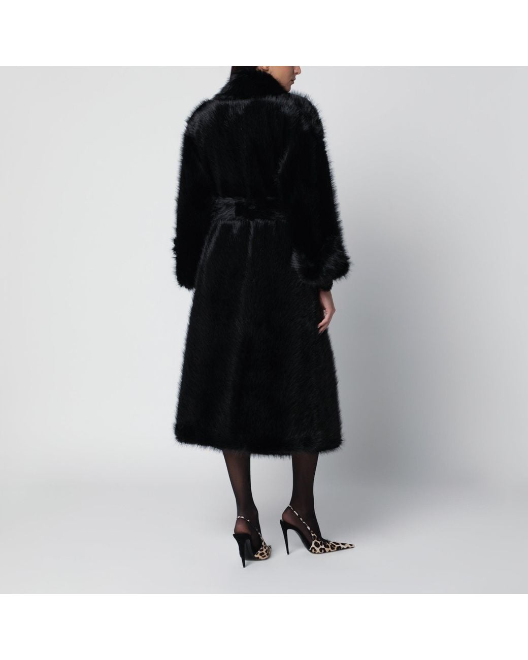 BB COUTURE Black Jackie Double-Breasted Coat With Belt