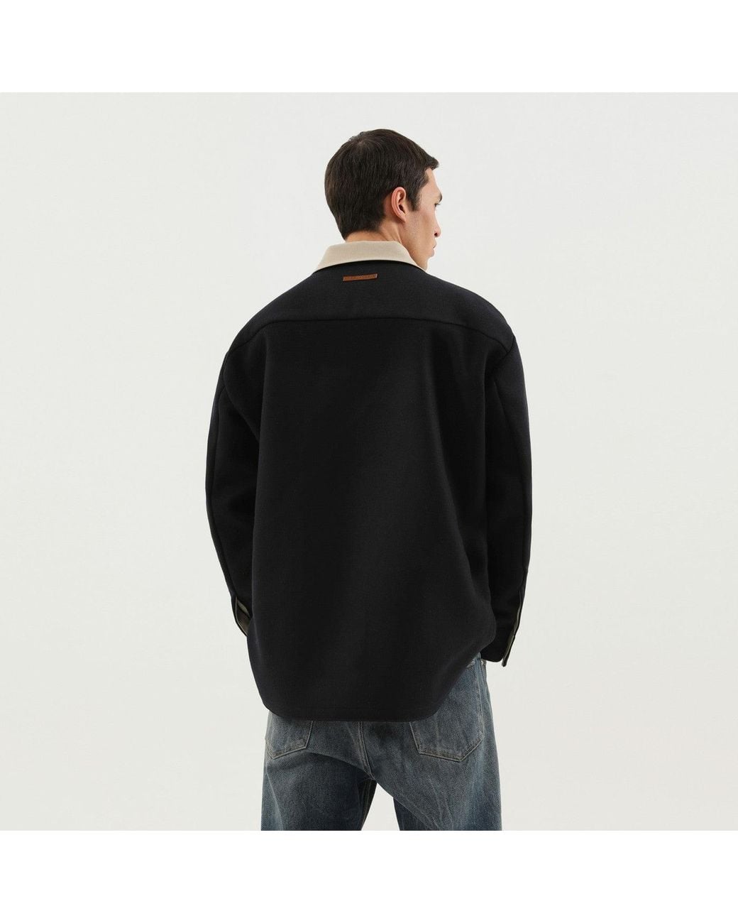 1989 STUDIO Black Shirt Jacket for men